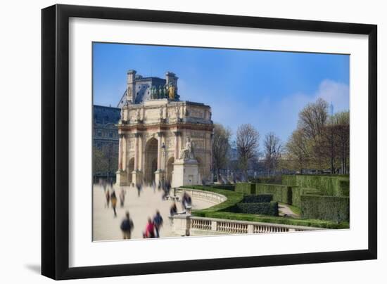 Arc de Triomphe du Carroussel and the Tuileries Garden-Cora Niele-Framed Giclee Print