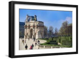 Arc de Triomphe du Carroussel and the Tuileries Garden-Cora Niele-Framed Giclee Print