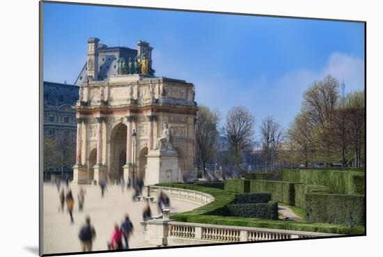 Arc de Triomphe du Carroussel and the Tuileries Garden-Cora Niele-Mounted Giclee Print