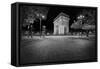 Arc De Triomphe in Black and White-Philippe Manguin-Framed Stretched Canvas