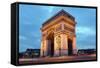 Arc De Triomphe in Paris, France at Night-Flynt-Framed Stretched Canvas