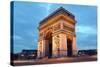 Arc De Triomphe in Paris, France at Night-Flynt-Stretched Canvas