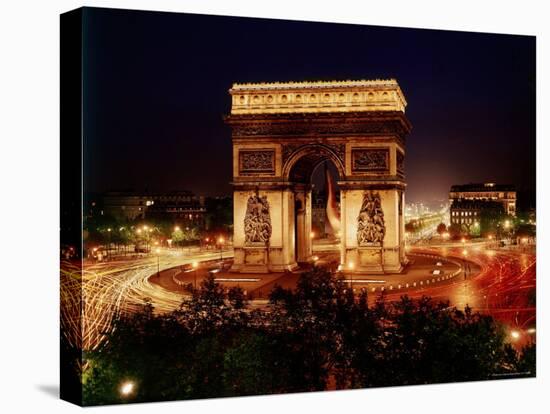 Arc de Triomphe in Place de L'Etoile at Night-Eliot Elisofon-Stretched Canvas