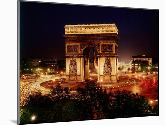 Arc de Triomphe in Place de L'Etoile at Night-Eliot Elisofon-Mounted Photographic Print