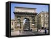 Arc De Triomphe, Montpellier, Herault, Languedoc Roussillon, France-John Miller-Framed Stretched Canvas