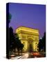 Arc de Triomphe, Night View, Paris, France-Steve Vidler-Stretched Canvas