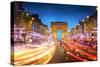 Arc De Triomphe Paris City at Sunset - Arch of Triumph and Champs Elysees-dellm60-Stretched Canvas