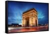 Arc De Triomphe Paris City at Sunset - Arch of Triumph-dellm60-Framed Stretched Canvas
