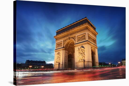 Arc De Triomphe Paris City at Sunset - Arch of Triumph-dellm60-Stretched Canvas