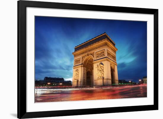 Arc De Triomphe Paris City at Sunset - Arch of Triumph-dellm60-Framed Photographic Print