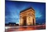 Arc De Triomphe Paris City at Sunset - Arch of Triumph-dellm60-Mounted Photographic Print