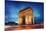 Arc De Triomphe Paris City at Sunset - Arch of Triumph-dellm60-Mounted Photographic Print