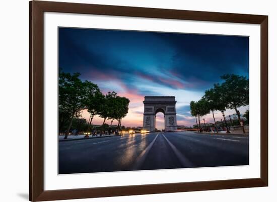 Arc De Triomphe Paris City at Sunset-dellm60-Framed Photographic Print