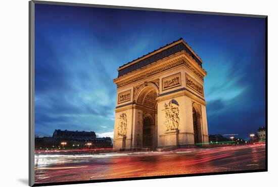 Arc De Triomphe Paris Sunset-null-Mounted Art Print