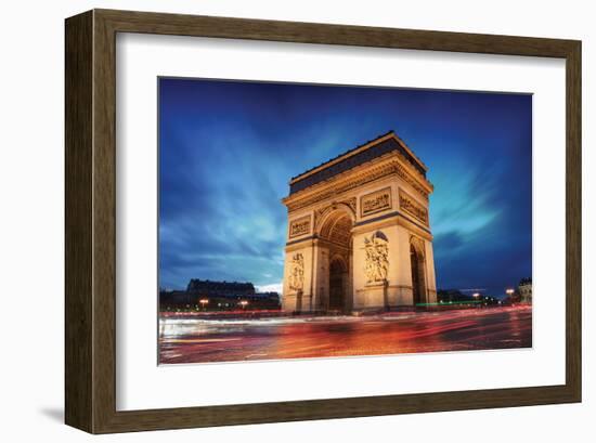 Arc De Triomphe Paris Sunset-null-Framed Art Print