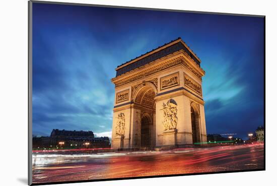 Arc De Triomphe Paris Sunset-null-Mounted Art Print