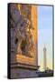 Arc De Triomphe with Eiffel Tower in the Background, Paris, France.-Neil Farrin-Framed Stretched Canvas