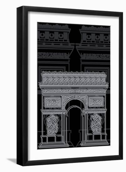 Arc De Triumph Night-Cristian Mielu-Framed Art Print