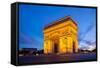 Arc of Triomphe Champs Elysees Paris City at Sunset-vichie81-Framed Stretched Canvas