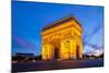 Arc of Triomphe Champs Elysees Paris City at Sunset-vichie81-Mounted Photographic Print