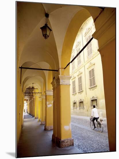 Arcade and Cyclist, Modena, Emilia Romagna, Italy, Europe-Frank Fell-Mounted Photographic Print