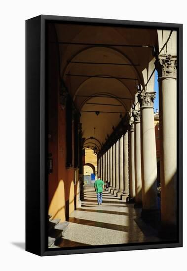Arcade in the Old City, Bologna, Emilia-Romagna, Italy, Europe-Bruno Morandi-Framed Stretched Canvas