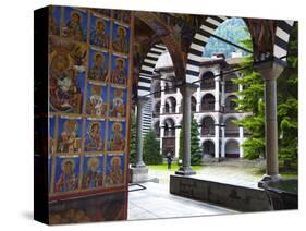 Arcade Murals Depicting Religious Figures, Church of the Nativity, Rila Monastery, UNESCO World Her-Dallas & John Heaton-Stretched Canvas