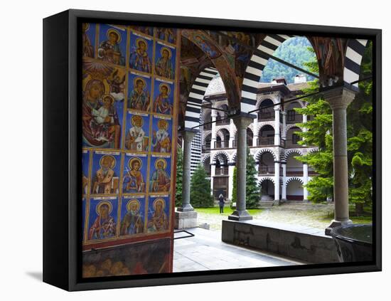 Arcade Murals Depicting Religious Figures, Church of the Nativity, Rila Monastery, UNESCO World Her-Dallas & John Heaton-Framed Stretched Canvas