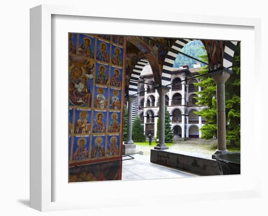 Arcade Murals Depicting Religious Figures, Church of the Nativity, Rila Monastery, UNESCO World Her-Dallas & John Heaton-Framed Photographic Print