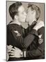 Arcade Photo of Two U.S. Navy Crows Kissing, C.1940-null-Mounted Photographic Print