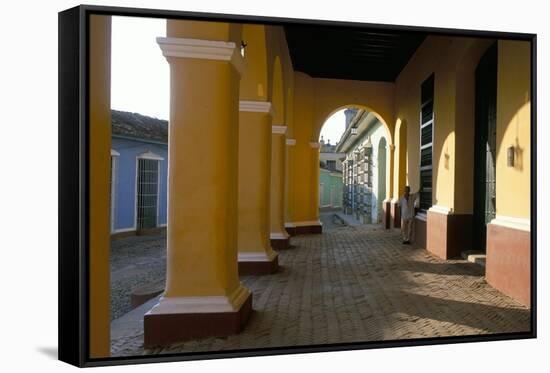 Arcades of the Maison Romantique, Town of Trinidad, Unesco World Heritage Site, Cuba-Bruno Barbier-Framed Stretched Canvas