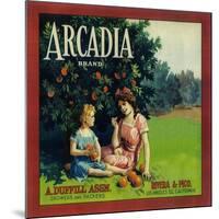 Arcadia Orange Label - Pico Rivera, CA-Lantern Press-Mounted Art Print