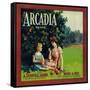 Arcadia Orange Label - Pico Rivera, CA-Lantern Press-Framed Stretched Canvas
