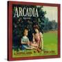 Arcadia Orange Label - Pico Rivera, CA-Lantern Press-Stretched Canvas