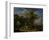 Arcadian Landscape with a Ceremonial Sacrifice-Jan van Huysum-Framed Art Print