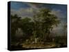 Arcadian Landscape with a Ceremonial Sacrifice-Jan van Huysum-Stretched Canvas