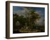 Arcadian Landscape with a Ceremonial Sacrifice-Jan van Huysum-Framed Art Print