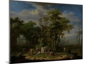 Arcadian Landscape with a Ceremonial Sacrifice-Jan van Huysum-Mounted Art Print