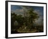 Arcadian Landscape with a Ceremonial Sacrifice-Jan van Huysum-Framed Art Print