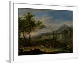 Arcadian Landscape with Fishermen-Jan van Huysum-Framed Art Print