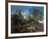 Arcadian Landscape with Polyphemus (Cyclopes in Homer's Odyssey)-Nicolas Poussin-Framed Art Print