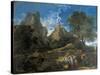 Arcadian Landscape with Polyphemus (Cyclopes in Homer's Odyssey)-Nicolas Poussin-Stretched Canvas