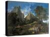 Arcadian Landscape with Polyphemus (Cyclopes in Homer's Odyssey)-Nicolas Poussin-Stretched Canvas