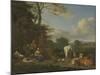 Arcadian Landscape with Resting Shepherds and Animals, 1664-Adriaen van de Velde-Mounted Giclee Print