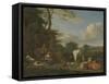 Arcadian Landscape with Resting Shepherds and Animals, 1664-Adriaen van de Velde-Framed Stretched Canvas