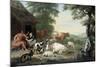 Arcadian Landscape with Shepherds and Animals-Jan van Gool-Mounted Art Print