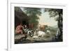 Arcadian Landscape with Shepherds and Animals-Jan van Gool-Framed Art Print