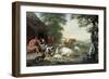 Arcadian Landscape with Shepherds and Animals-Jan van Gool-Framed Art Print