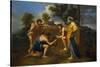 Arcadian Shepherds, circa 1650-Nicolas Poussin-Stretched Canvas