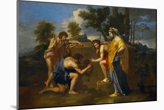 Arcadian Shepherds, circa 1650-Nicolas Poussin-Mounted Giclee Print